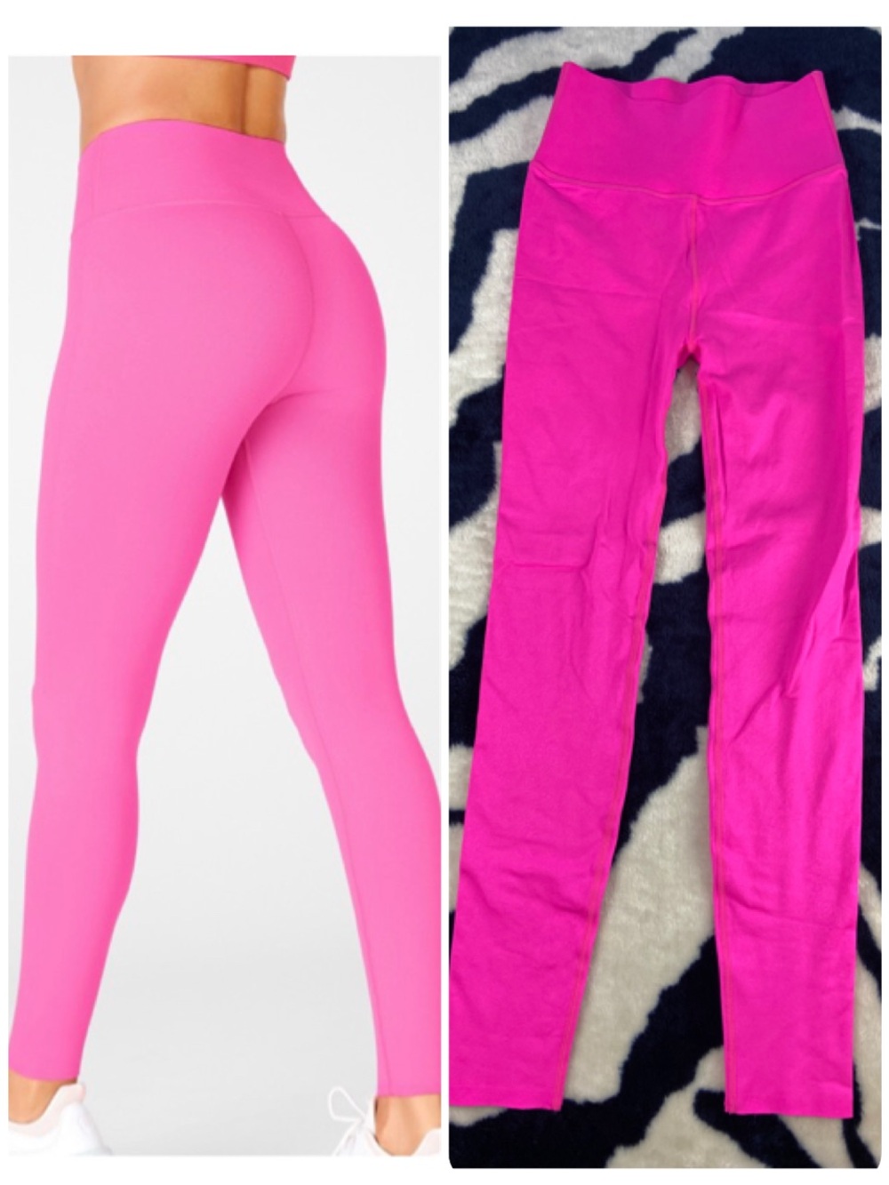 Fabletics Sculpt Knit High Waisted Hot Pink Active Athletic Leggings Medium M